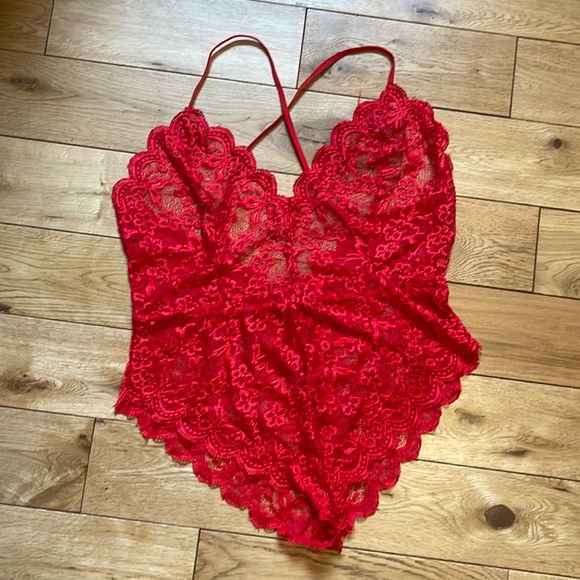 SHEIN | Intimates & Sleepwear | Shein Curve Red Lace Lingerie | Poshmark